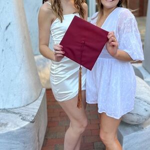 White satin mini dress